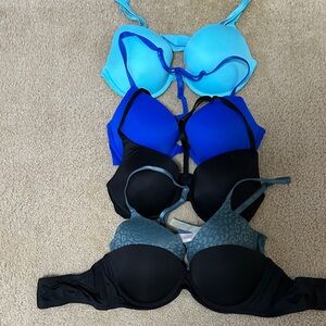 Victoria's Secret Blue and Black Bras Set
